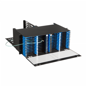 Патч-панель высокой плотности с выдвижными "лезвиями" на 24/48 компактных кассет MCC,  4U/19'', черная